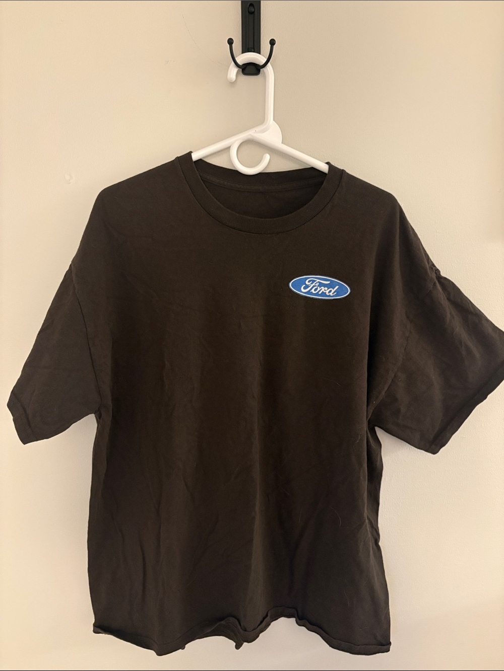 Retro Mens XL Ford Truck Brown Tee with Dog
